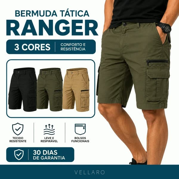[Leve 3 e Pague 2] Bermuda Masculina Tática Ranger em Tecido Impermeável | Resistência, Conforto e Mobilidade
