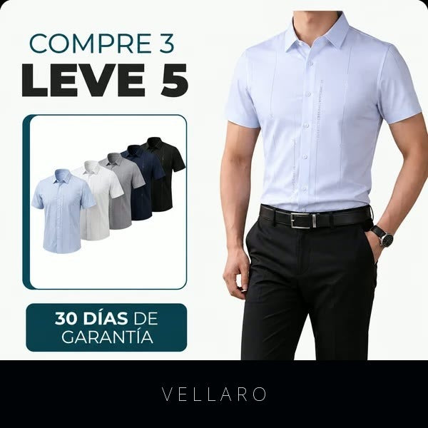 [Leve 5 e Pague 3] Camisa Masculina Varion em Seda Gelada e Poliéster | Frescor, Conforto e Estilo