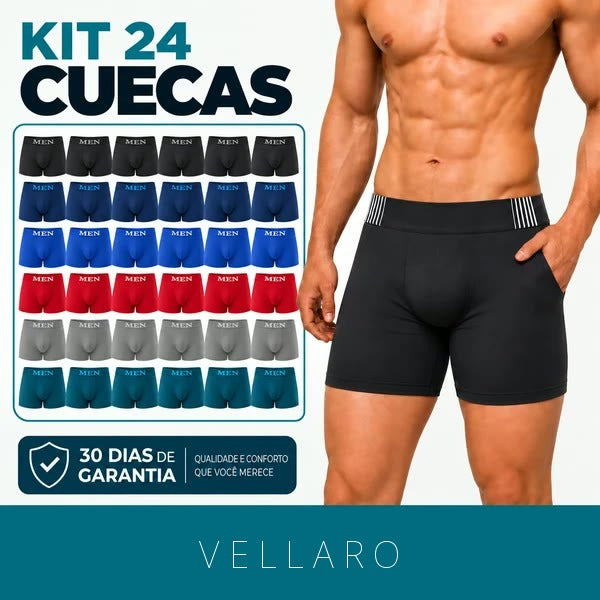 Kit 24 Cuecas MEN de Microfibra – Leves, Respiráveis e Confortáveis para o Dia a Dia