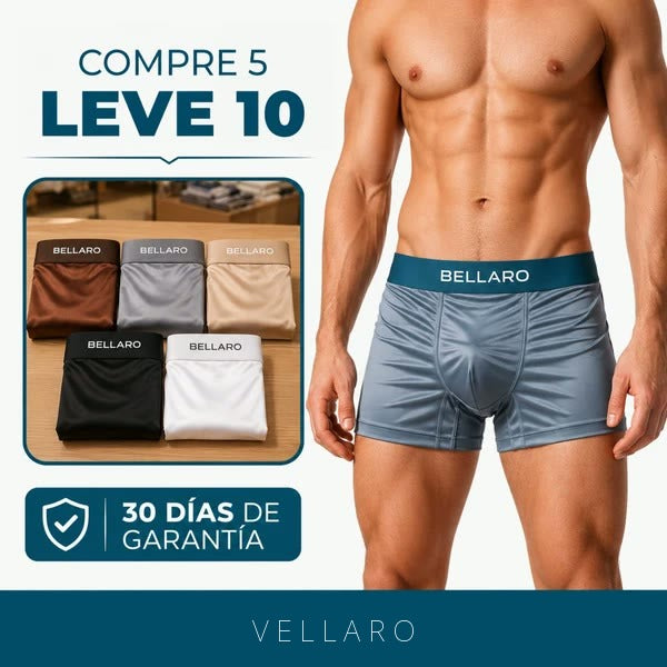 [Leve 10 e Pague 5] Cueca Bóxer Masculina Imperial Antiodor de Seda Gelada Sem Costura | Conforto e Frescor