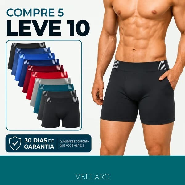 [Leve 10 e Pague 5] Cueca Boxer Masculina Sem Costura em Tecido Gelado | Máximo Conforto