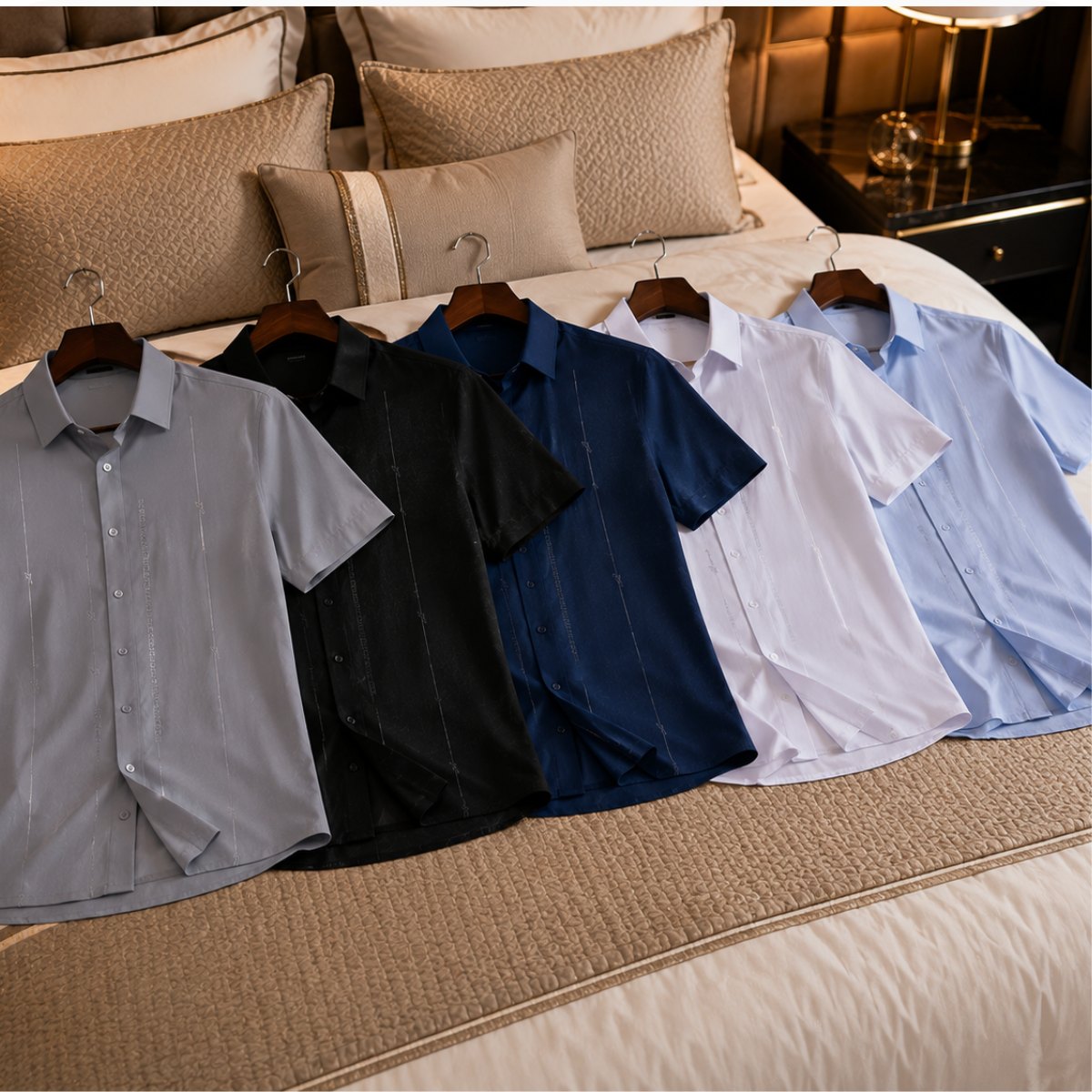 Camisa Masculina Varion de Seda Gelada e Poliéster - Vellaro